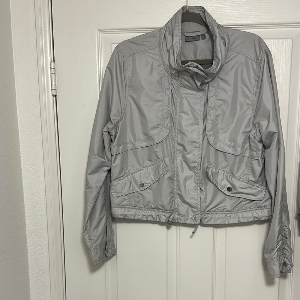 Athleta Gray Utility Jacket Lightweight Full-Zip